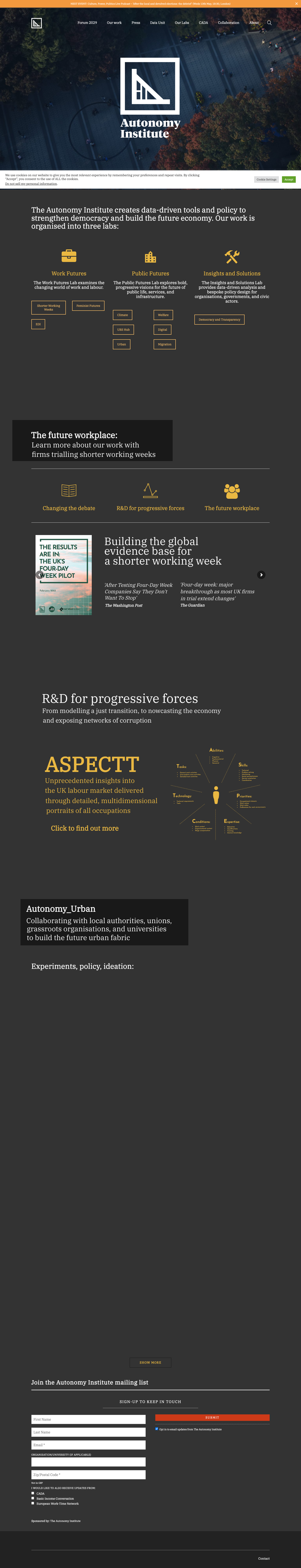 Current Autonomy homepage